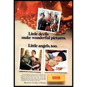 1968 Kodak Color Film Little Devils Angels Halloween Vintage Print Ad Wall Art